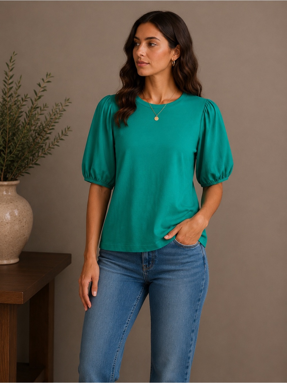 LC Lauren Conrad Teal Short Sleeve Top